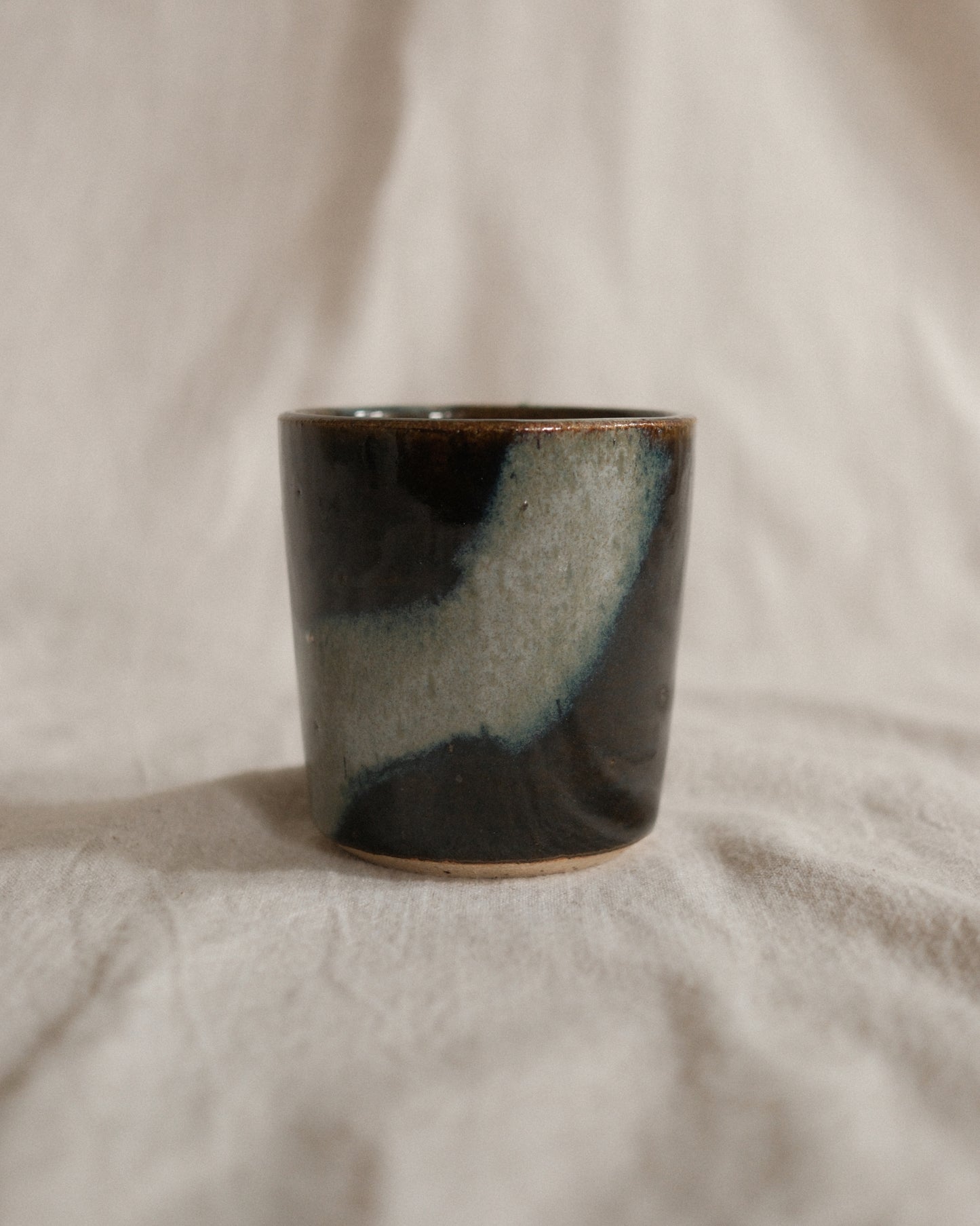 Small Handleless Cup - Dark and Blue Grey #2