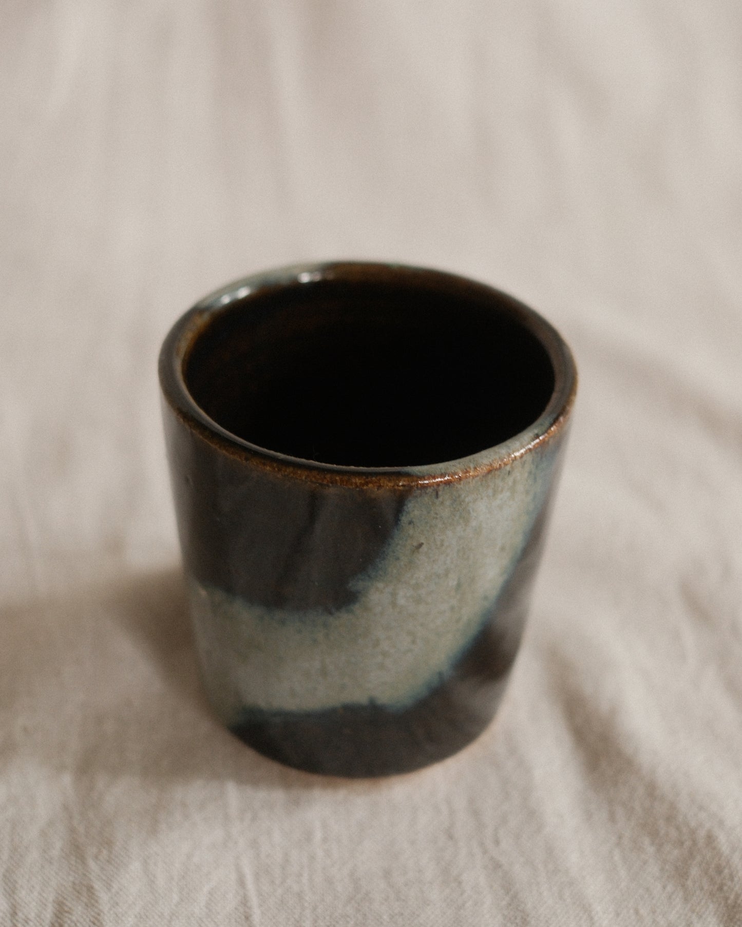 Small Handleless Cup - Dark and Blue Grey #2
