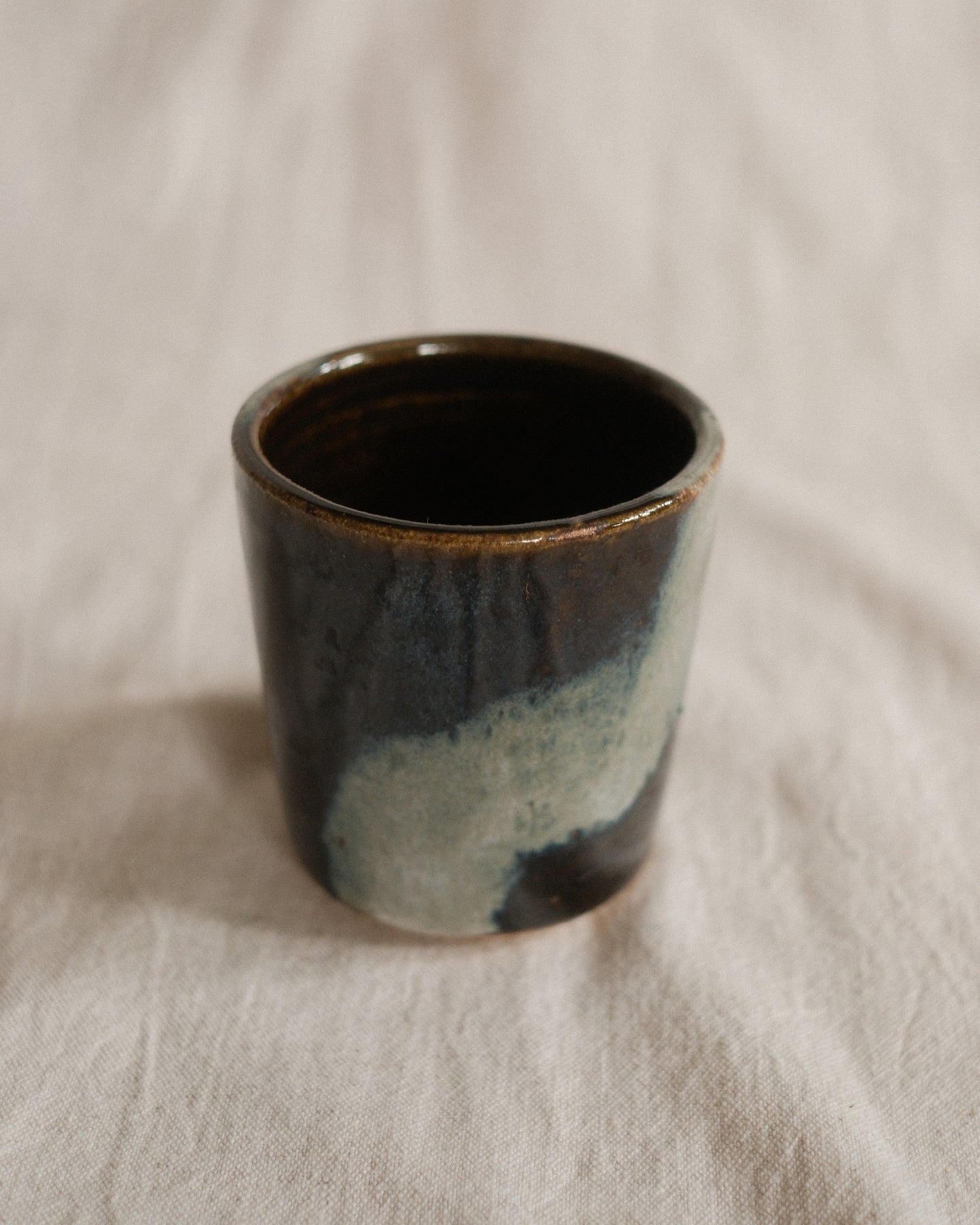 Small Handleless Cup - Dark and Blue Grey #2