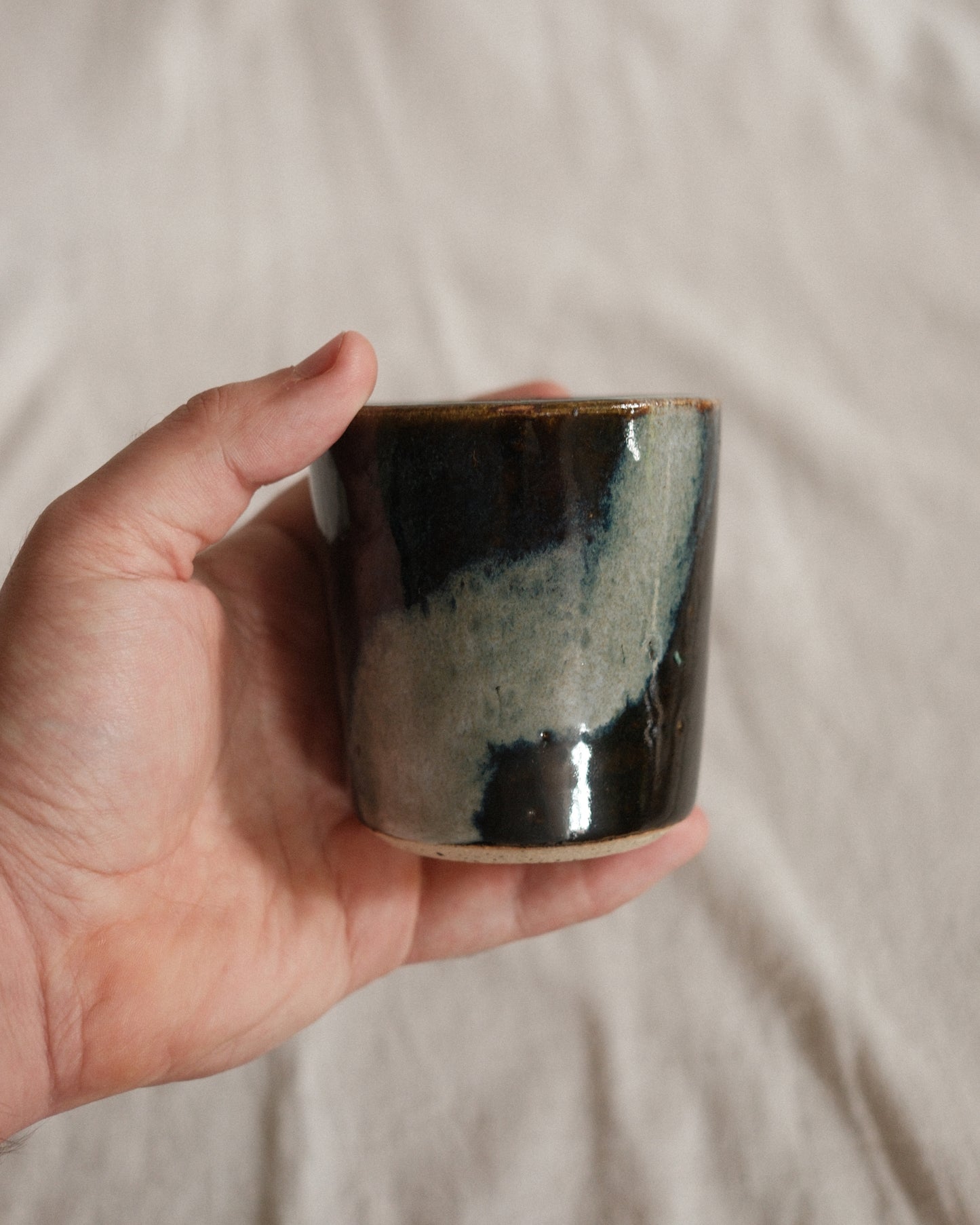 Small Handleless Cup - Dark and Blue Grey #2
