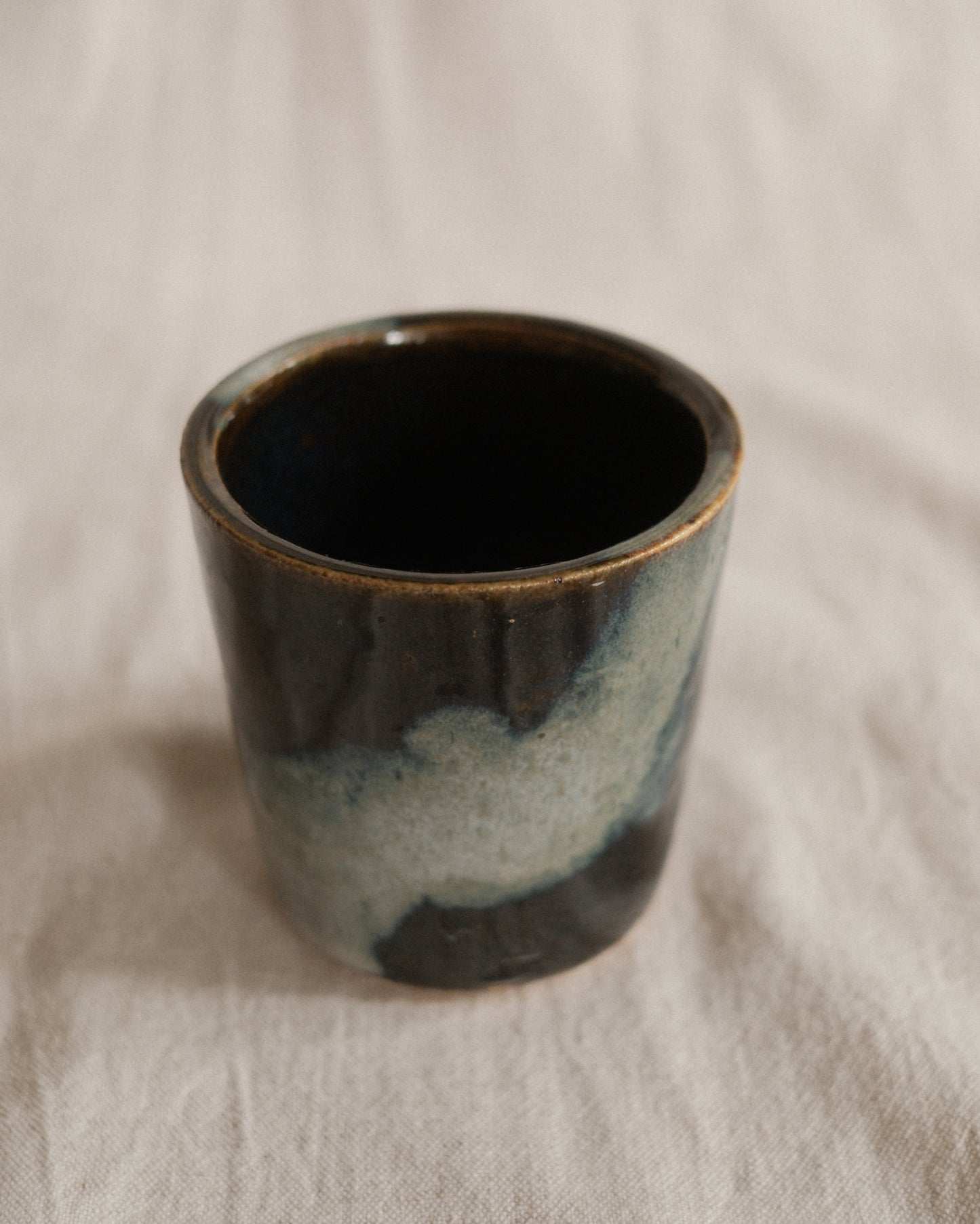 Small Handleless Cup - Dark and Blue Grey #3