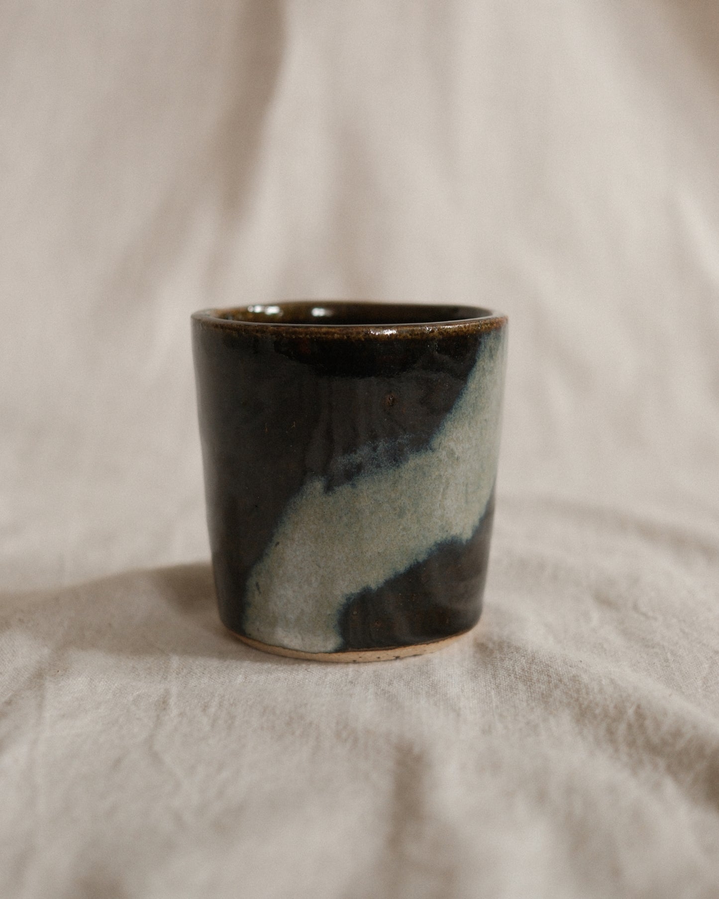 Small Handleless Cup - Dark and Blue Grey #1