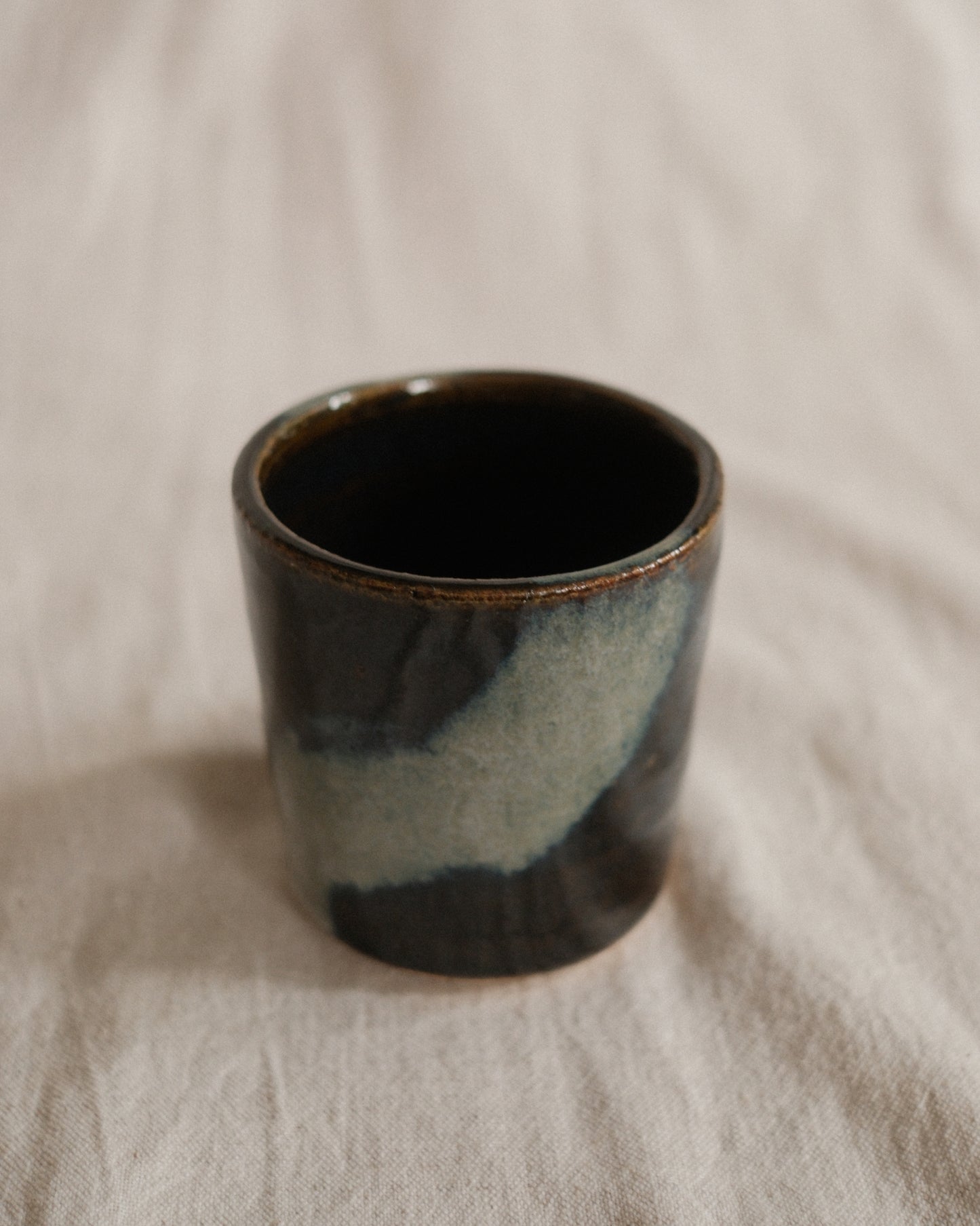 Small Handleless Cup - Dark and Blue Grey #1