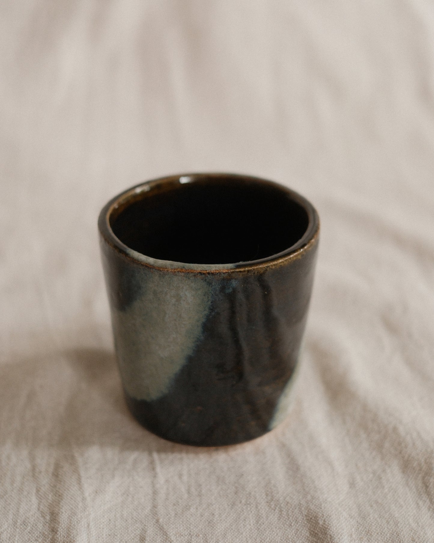Small Handleless Cup - Dark and Blue Grey #1