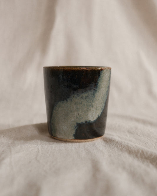 Small Handleless Cup - Dark and Blue Grey #2