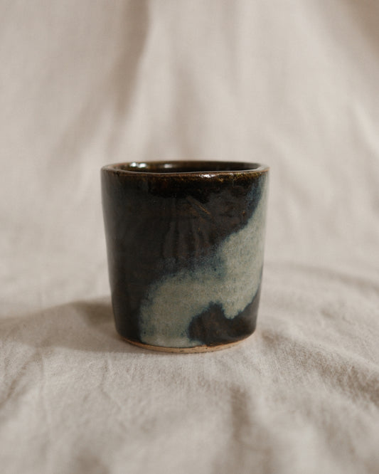 Small Handleless Cup - Dark and Blue Grey #1